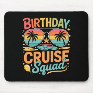 Tapis De Souris Équipe de croisière d'anniversaire Réunion de vaca