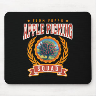 Tapis De Souris Équipe de Cueillette de Pommes Ferme Pommes Fraîch