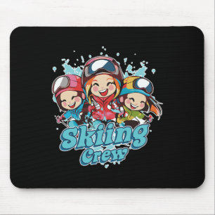 Tapis De Souris Équipe de dames de ski, Vacances d'hiver, Groupe d