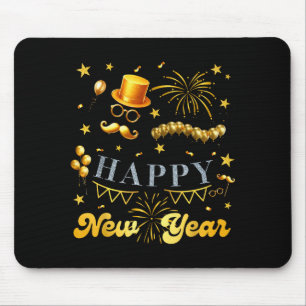 Tapis De Souris Équipe de fête du Nouvel An Ballon Feux d'artifice