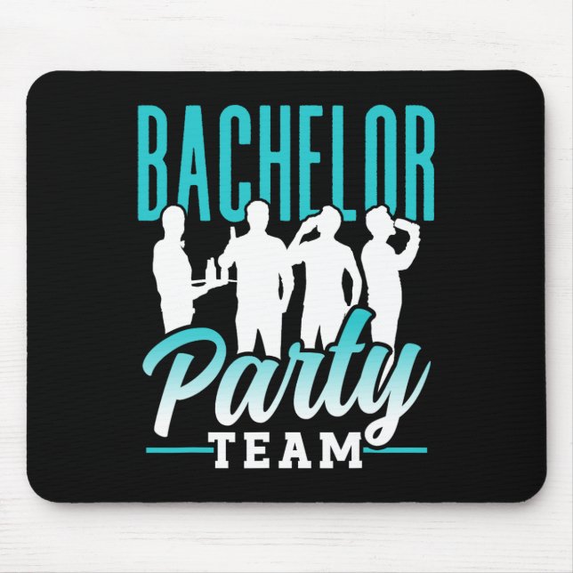 Tapis De Souris Équipe de garçon de bachelor marié mariée 2  (Devant)