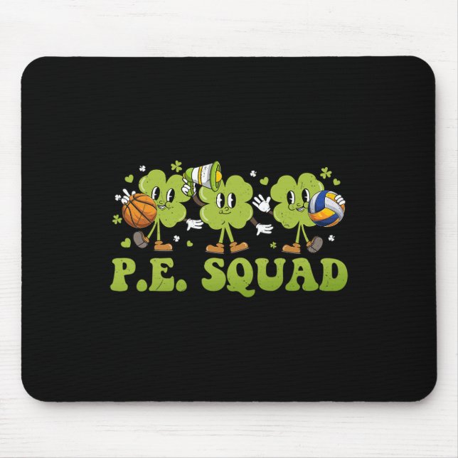 Tapis De Souris Équipe de gym St Patricks Day Trèfle Éducation Phy (Devant)