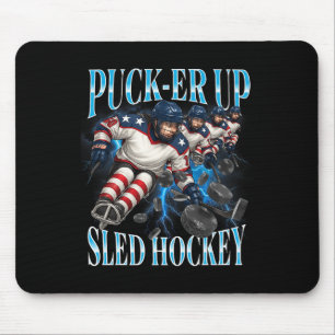 Tapis De Souris Équipe de hockey sur luge pour femmes et filles Pu
