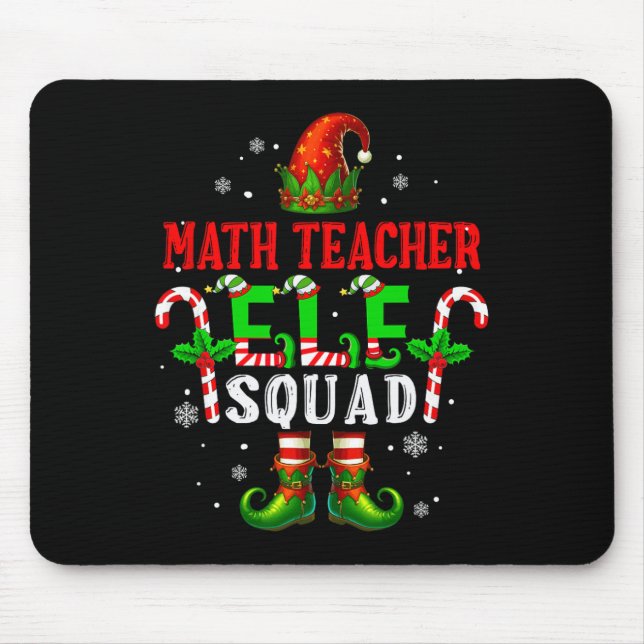 Tapis De Souris Équipe de lutin professeur de maths Chapeau de lut (Devant)