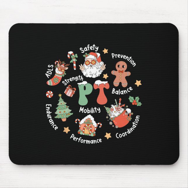 Tapis De Souris Équipe de Noël Pt Physiothérapie Physique (Devant)
