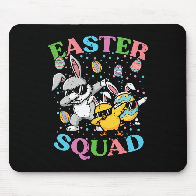 Tapis De Souris Équipe de Pâques Lapin Œuf Poussin Dab Équipage Co (Devant)