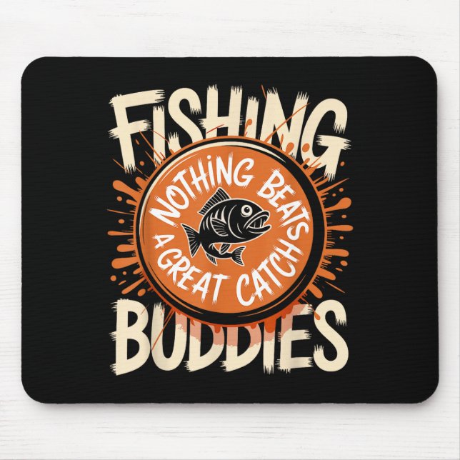 Tapis De Souris Équipe de pêcheurs amis de Noël appariés (Devant)