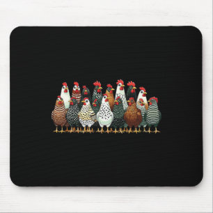 Tapis De Souris Équipe de poulet drôle Ferme amateur de poule vint