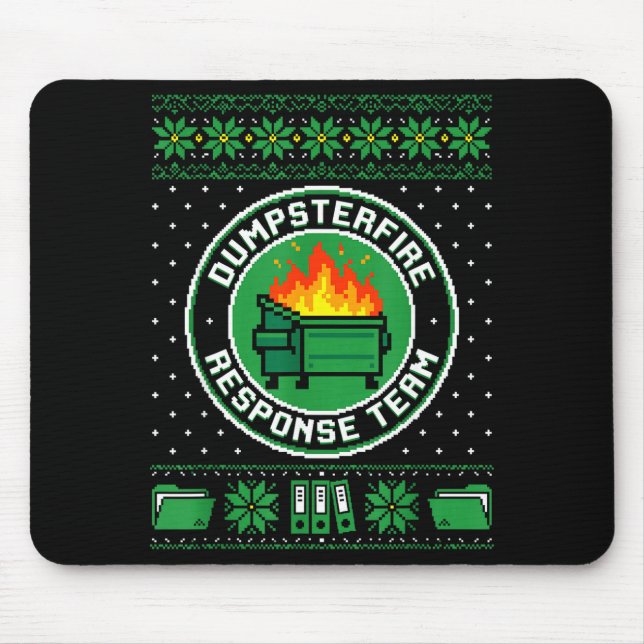 Tapis De Souris Équipe de réponse à l'incendie de benne drôle de v (Devant)