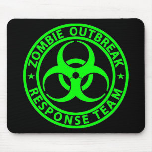 Tapis De Souris Équipe de réponse à une épidémie de zombies vert n