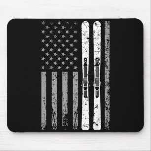 Tapis De Souris Équipe de ski alpin 4 juillet drapeau américain de