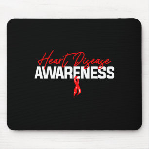 Tapis De Souris Équipe de soutien cardiaque Ruban rouge Sensibilis
