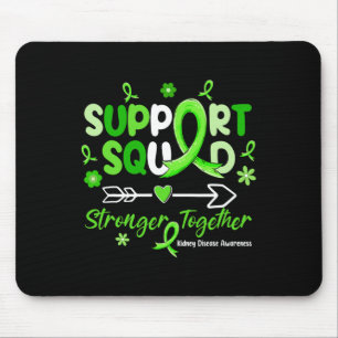 Tapis De Souris Équipe de soutien groovy ruban vert maladie rénale
