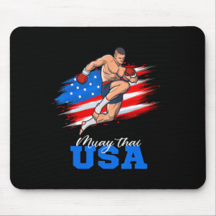 Tapis De Souris Équipe de soutien Muay Thai Usa Drapeau Américain