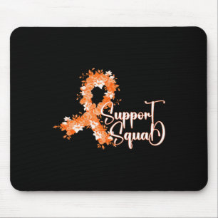 Tapis De Souris Équipe de soutien Orange Ruban Leucémie Cancer du