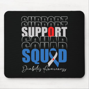 Tapis De Souris Équipe de soutien Ruban bleu T1d Sensibilisation a