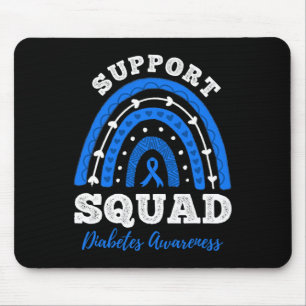 Tapis De Souris Équipe de soutien Ruban bleu T1d Type 1 Diabète Aw