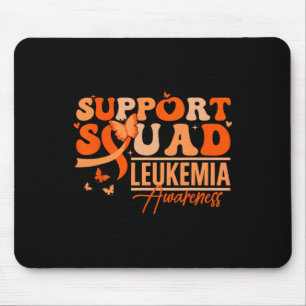 Tapis De Souris Équipe de soutien Ruban orange Leucémie Cancer du