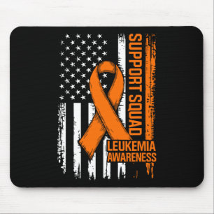Tapis De Souris Équipe de soutien Ruban orange Leucémie Cancer du