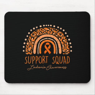 Tapis De Souris Équipe de soutien Ruban orange Leucémie Cancer du