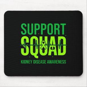Tapis De Souris Équipe de soutien Ruban vert Maladie rénale