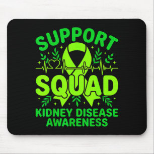 Tapis De Souris Équipe de soutien Ruban vert Maladie rénale