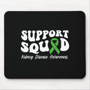 Tapis De Souris Équipe de soutien Ruban vert Maladie rénale