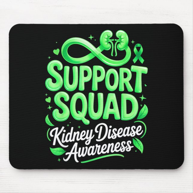 Tapis De Souris Équipe de soutien ruban vert sensibilisation malad (Devant)