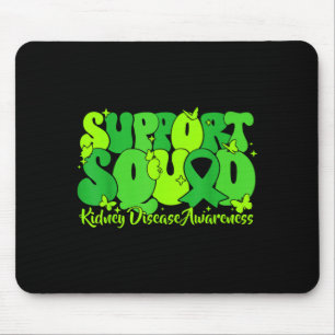Tapis De Souris Équipe de soutien ruban vert sensibilisation malad