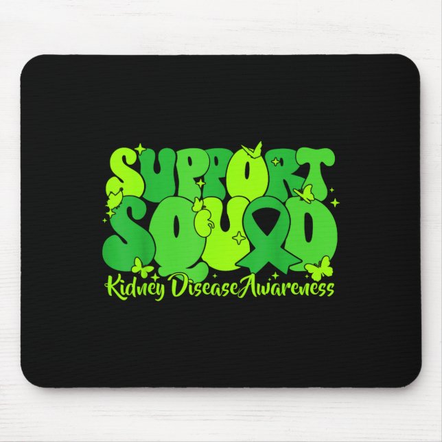 Tapis De Souris Équipe de soutien ruban vert sensibilisation malad (Devant)