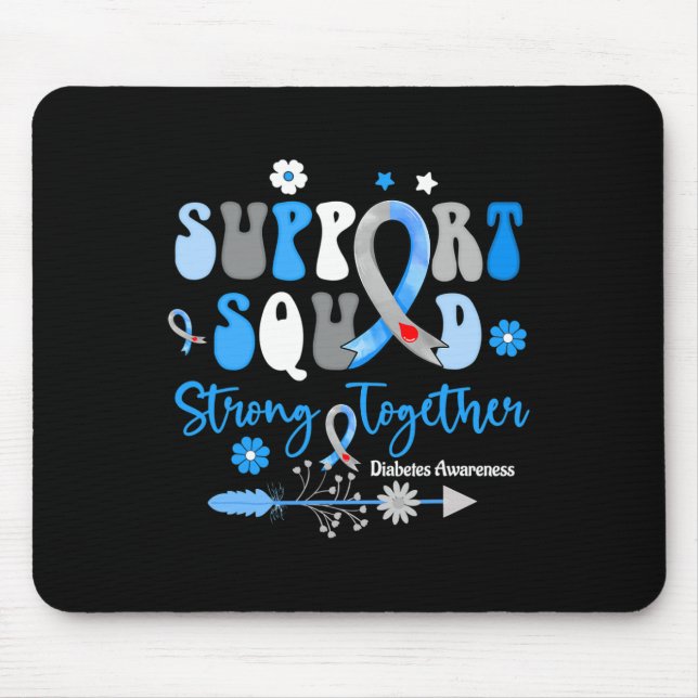 Tapis De Souris Équipe de soutien super Ruban T1d Sensibilisation  (Devant)