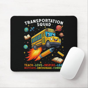 Tapis De Souris Équipe de transport Conducteur de bus scolaire drô