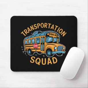 Tapis De Souris Équipe de transport de conducteurs d'autobus scola