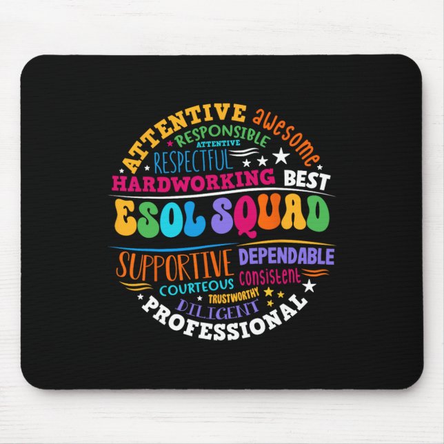Tapis De Souris Équipe d'enseignants et d'élèves Esol Squad de ret (Devant)