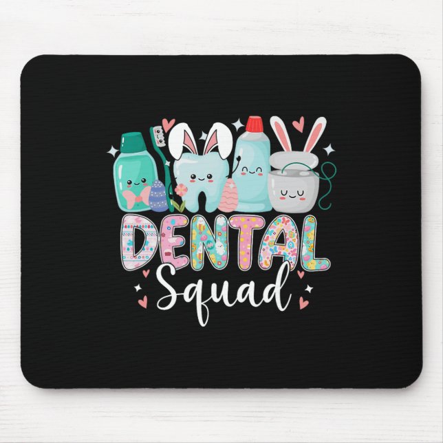 Tapis De Souris Équipe dentaire Funny Teeth Dentist Joyeux jour de (Devant)