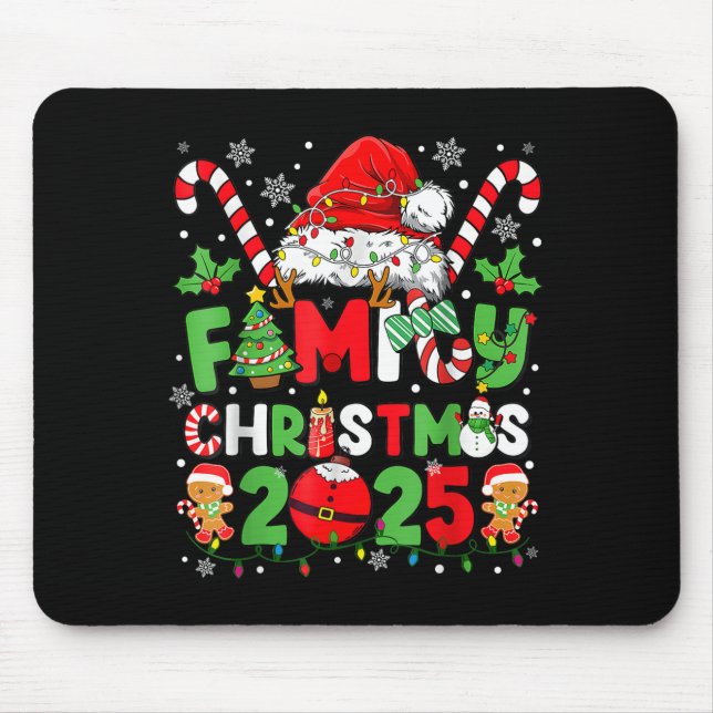 Tapis De Souris Équipe des costumes de famille de Noël 2025 Père N (Devant)