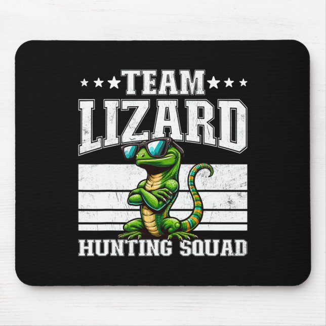 Tapis De Souris Équipe Lizard Hunter Squad Funny Retro Gecko Lizar (Devant)