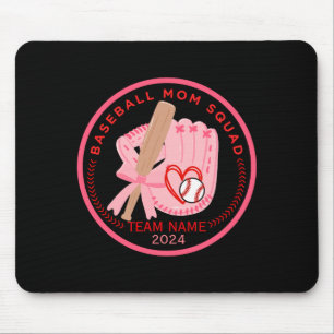 Tapis De Souris Équipe personnalisée de maman de baseball Nom de l