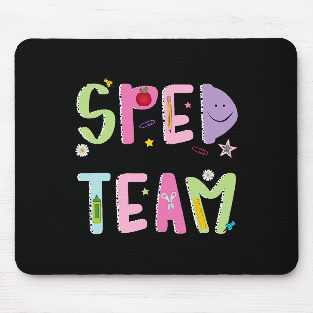 Tapis De Souris Équipe Rétro d'Éducation Spéciale Groovy Dream Tea (Devant)