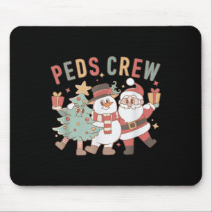 Tapis De Souris Équipe rétro pédiatrique Noël Infirmière en pédiat