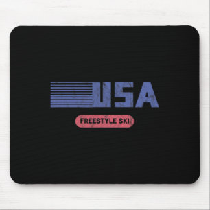 Tapis De Souris Équipe Rétro Usa Ski Freestyle Américain Ski Vinta