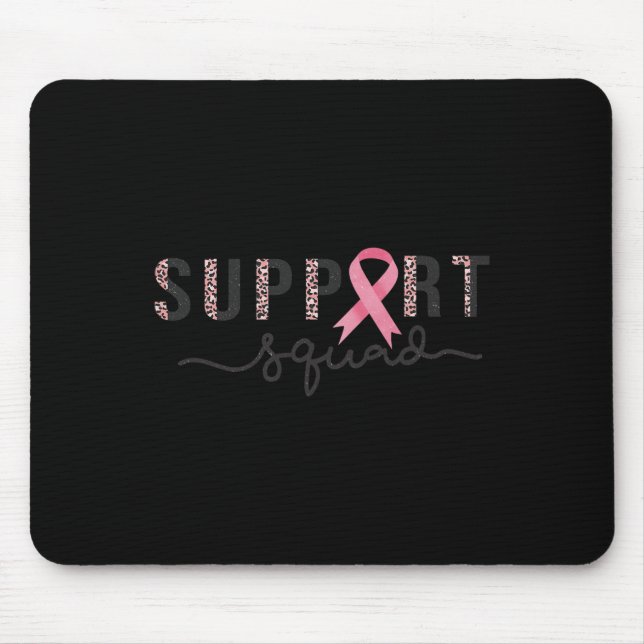 Tapis De Souris Équipe Ruban Rose Léopard de Sensibilisation au Ca (Devant)