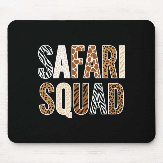 Tapis De Souris Équipe safari zoo créatures amateurs d'aventure (Devant)
