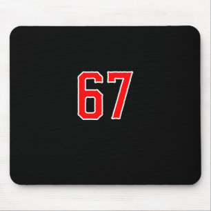 Tapis De Souris Équipe sportive blanche rouge numéro #67 Swea