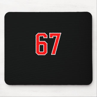Tapis De Souris Équipe sportive blanche rouge numéro #67 Swea 