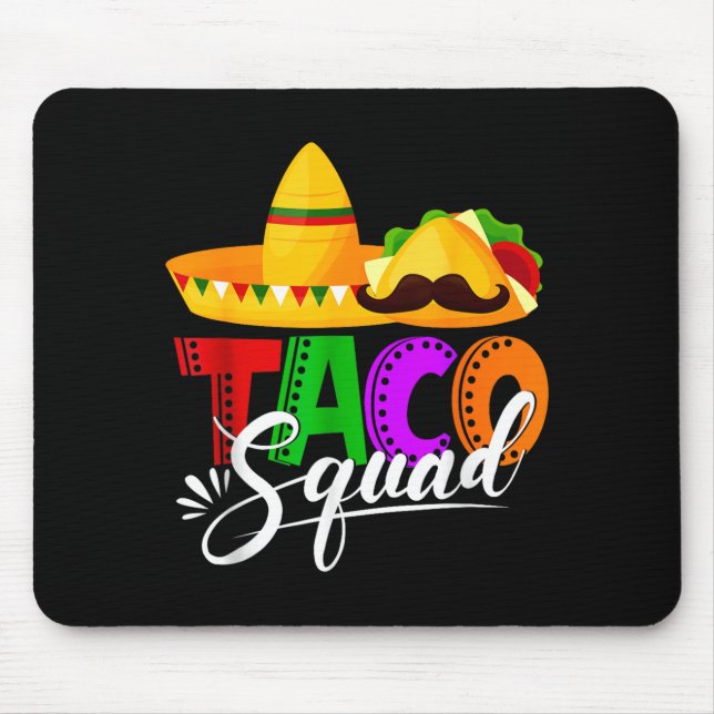 Tapis De Souris Équipe taco cinco de mayo drôle de nourriture mexi (Devant)
