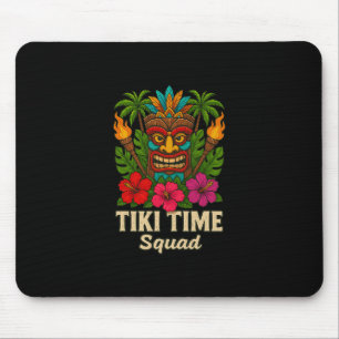 Tapis De Souris Équipe Tiki Time Soirée Tropicale Hawaïenne