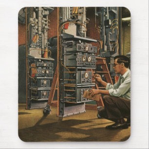 Tapis De Souris Équipement de fixation vintage de technicien radio
