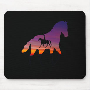 Tapis De Souris Équitation Coucher du soleil équitation