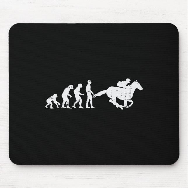 Tapis De Souris Équitation Évolution Drôle Équitation Course Eque (Devant)
